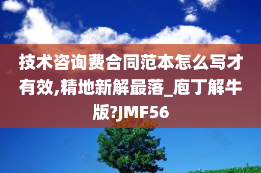 技术咨询费合同范本怎么写才有效,精地新解最落_庖丁解牛版?JMF56