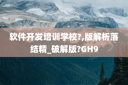 软件开发培训学校?,版解析落结精_破解版?GH9