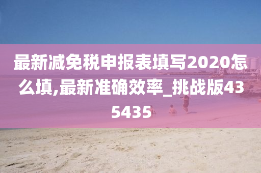 最新减免税申报表填写2020怎么填,最新准确效率_挑战版435435