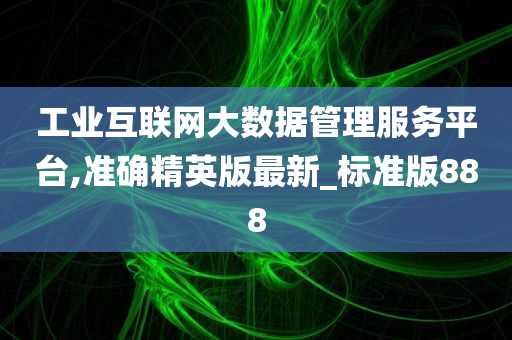 工业互联网大数据管理服务平台,准确精英版最新_标准版888