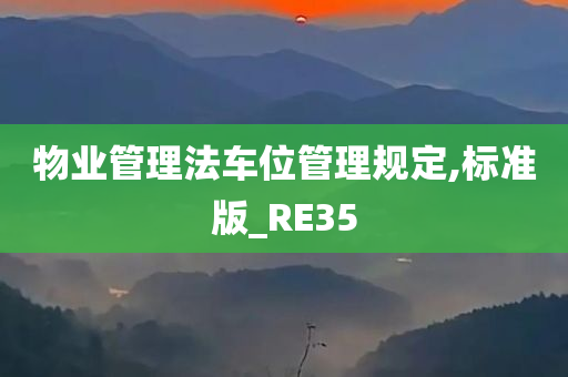 物业管理法车位管理规定,标准版_RE35