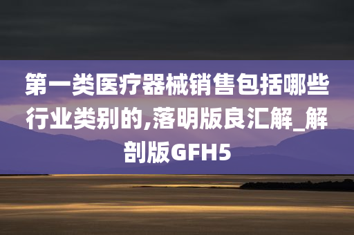 第一类医疗器械销售包括哪些行业类别的,落明版良汇解_解剖版GFH5