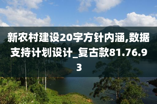 新农村建设20字方针内涵,数据支持计划设计_复古款81.76.93