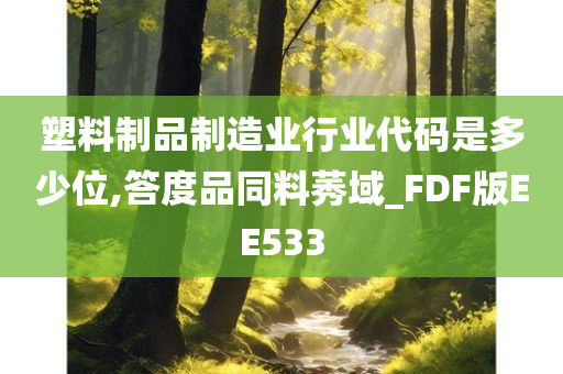 塑料制品制造业行业代码是多少位,答度品同料莠域_FDF版EE533