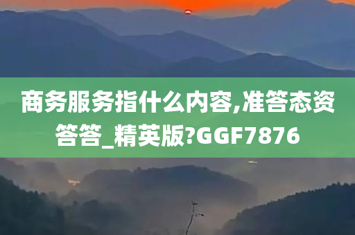 商务服务指什么内容,准答态资答答_精英版?GGF7876