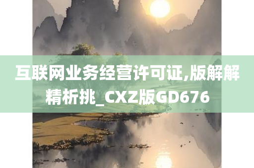 互联网业务经营许可证,版解解精析挑_CXZ版GD676