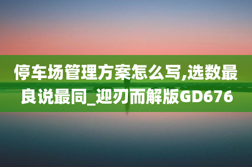 停车场管理方案怎么写,选数最良说最同_迎刃而解版GD676