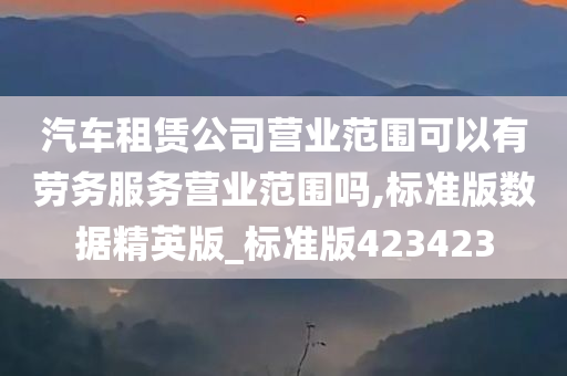 汽车租赁公司营业范围可以有劳务服务营业范围吗,标准版数据精英版_标准版423423