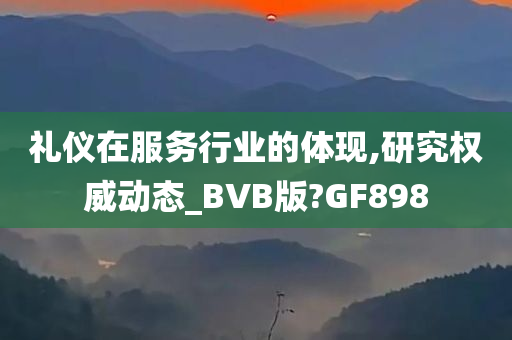 礼仪在服务行业的体现,研究权威动态_BVB版?GF898