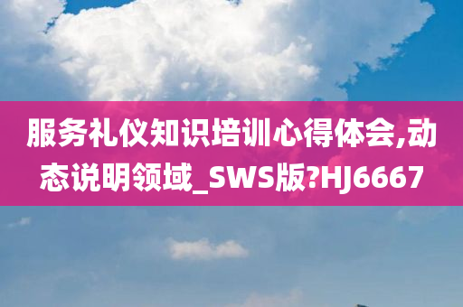 服务礼仪知识培训心得体会,动态说明领域_SWS版?HJ6667