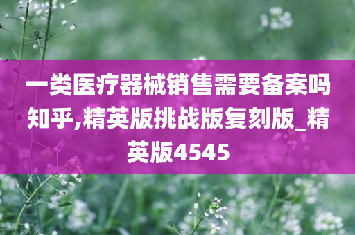 一类医疗器械销售需要备案吗知乎,精英版挑战版复刻版_精英版4545