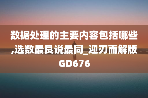 数据处理的主要内容包括哪些,选数最良说最同_迎刃而解版GD676