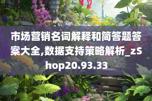 市场营销名词解释和简答题答案大全,数据支持策略解析_zShop20.93.33