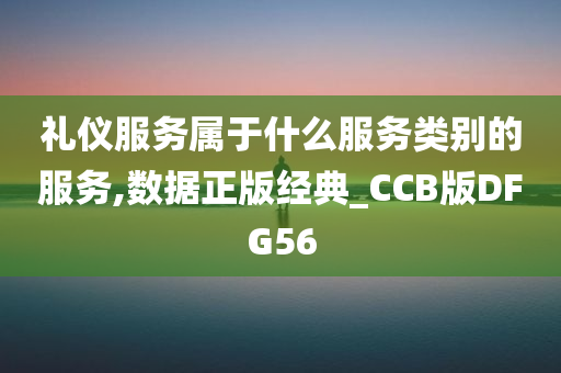 礼仪服务属于什么服务类别的服务,数据正版经典_CCB版DFG56