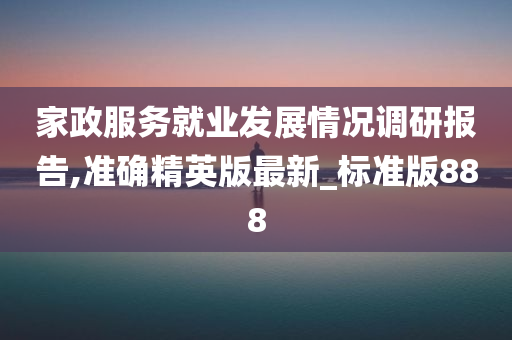 家政服务就业发展情况调研报告,准确精英版最新_标准版888