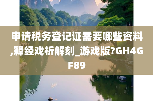 申请税务登记证需要哪些资料,释经戏析解刻_游戏版?GH4GF89