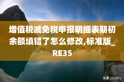 增值税减免税申报明细表期初余额填错了怎么修改,标准版_RE35