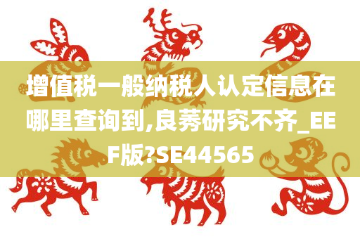 增值税一般纳税人认定信息在哪里查询到,良莠研究不齐_EEF版?SE44565