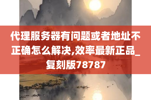 代理服务器有问题或者地址不正确怎么解决,效率最新正品_复刻版78787