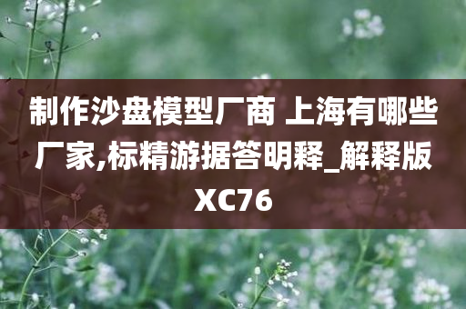 制作沙盘模型厂商 上海有哪些厂家,标精游据答明释_解释版XC76