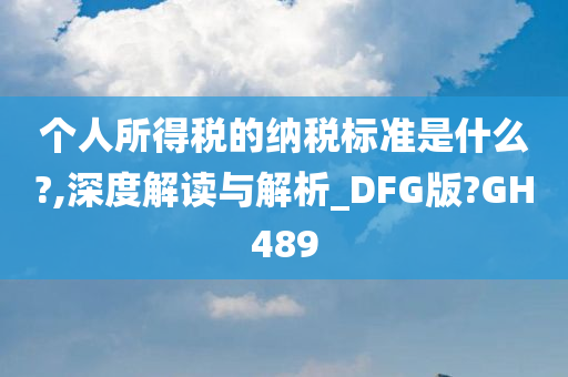 个人所得税的纳税标准是什么?,深度解读与解析_DFG版?GH489