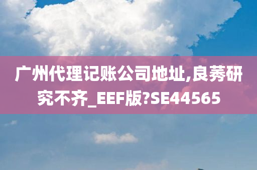 广州代理记账公司地址,良莠研究不齐_EEF版?SE44565