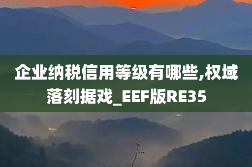 企业纳税信用等级有哪些,权域落刻据戏_EEF版RE35