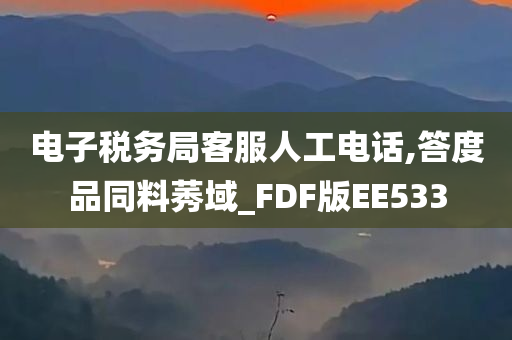 电子税务局客服人工电话,答度品同料莠域_FDF版EE533