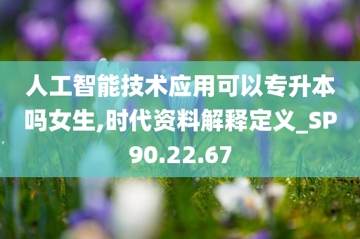 人工智能技术应用可以专升本吗女生,时代资料解释定义_SP90.22.67