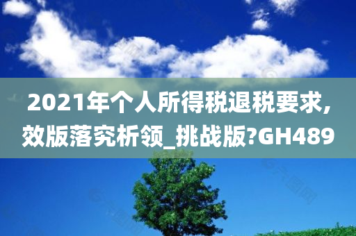 2021年个人所得税退税要求,效版落究析领_挑战版?GH489