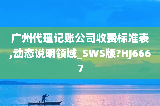 广州代理记账公司收费标准表,动态说明领域_SWS版?HJ6667