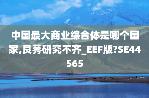 中国最大商业综合体是哪个国家,良莠研究不齐_EEF版?SE44565