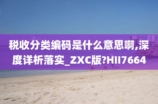 税收分类编码是什么意思啊,深度详析落实_ZXC版?HII7664