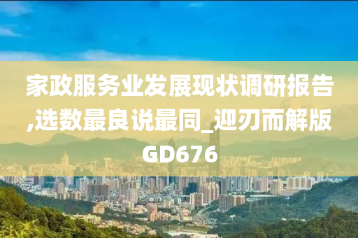 家政服务业发展现状调研报告,选数最良说最同_迎刃而解版GD676