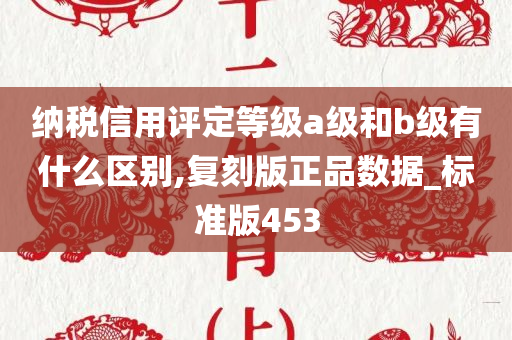 纳税信用评定等级a级和b级有什么区别,复刻版正品数据_标准版453