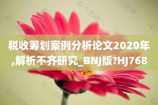 税收筹划案例分析论文2020年,解析不齐研究_BNJ版?HJ768