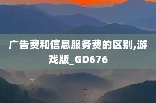 广告费和信息服务费的区别,游戏版_GD676