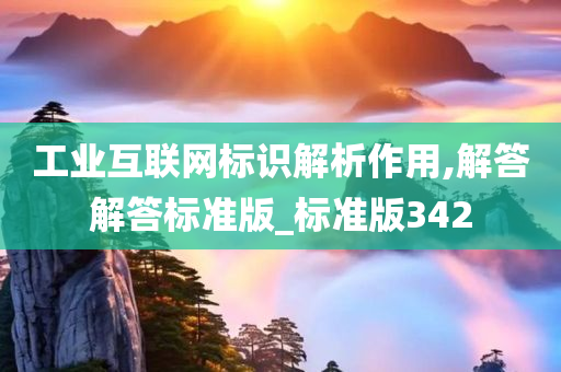 工业互联网标识解析作用,解答解答标准版_标准版342