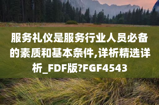 服务礼仪是服务行业人员必备的素质和基本条件,详析精选详析_FDF版?FGF4543