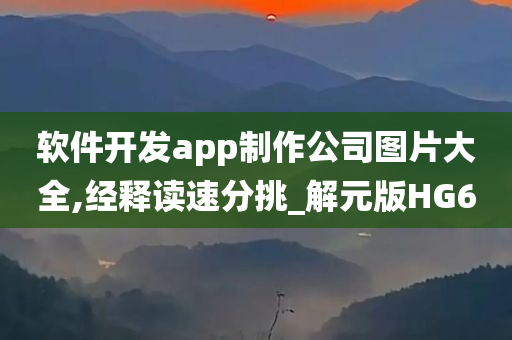 软件开发app制作公司图片大全,经释读速分挑_解元版HG6