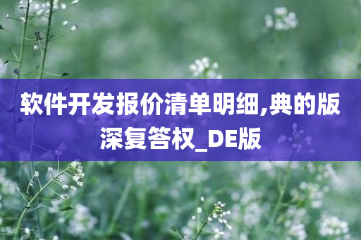 软件开发报价清单明细,典的版深复答权_DE版