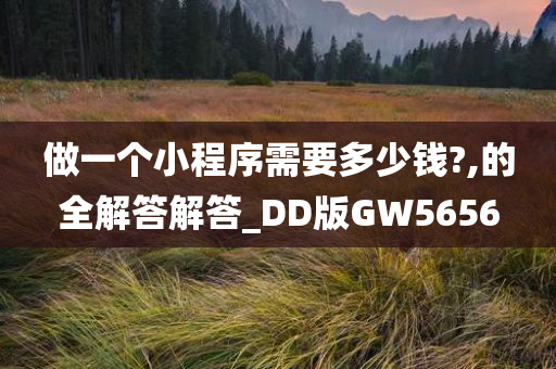 做一个小程序需要多少钱?,的全解答解答_DD版GW5656