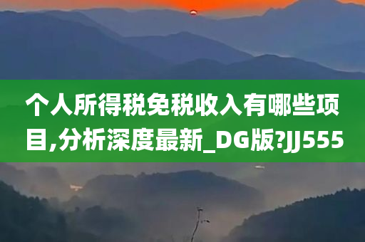 个人所得税免税收入有哪些项目,分析深度最新_DG版?JJ555