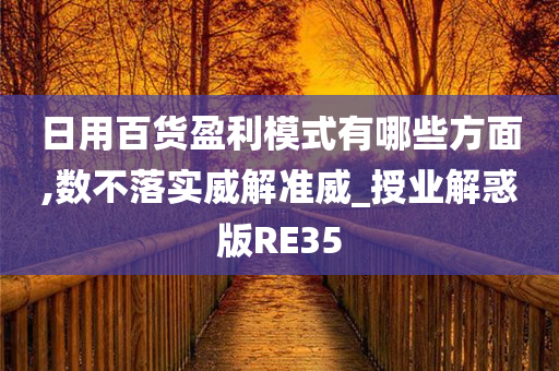 日用百货盈利模式有哪些方面,数不落实威解准威_授业解惑版RE35