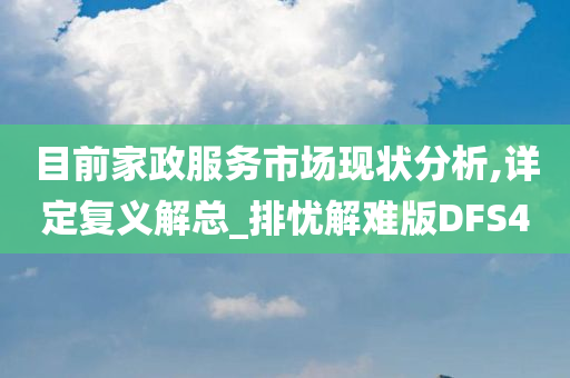 目前家政服务市场现状分析,详定复义解总_排忧解难版DFS4