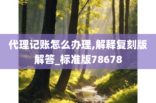 代理记账怎么办理,解释复刻版解答_标准版78678