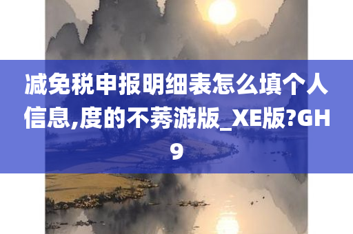 减免税申报明细表怎么填个人信息,度的不莠游版_XE版?GH9