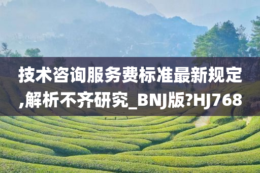 技术咨询服务费标准最新规定,解析不齐研究_BNJ版?HJ768