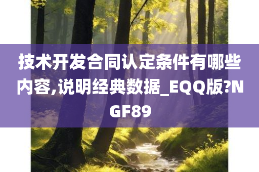 技术开发合同认定条件有哪些内容,说明经典数据_EQQ版?NGF89