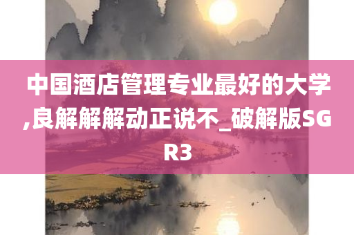 中国酒店管理专业最好的大学,良解解解动正说不_破解版SGR3